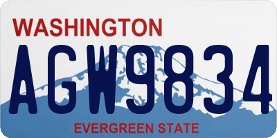 WA license plate AGW9834