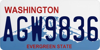 WA license plate AGW9836