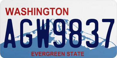 WA license plate AGW9837
