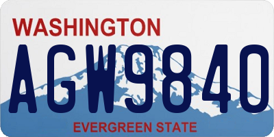 WA license plate AGW9840