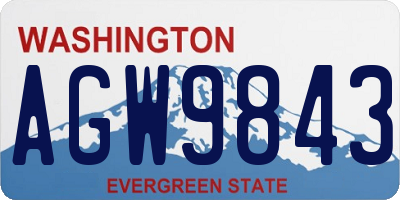 WA license plate AGW9843