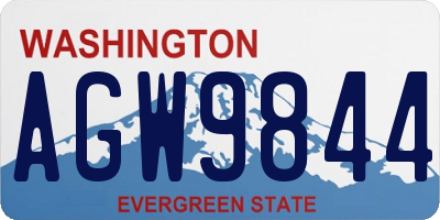 WA license plate AGW9844