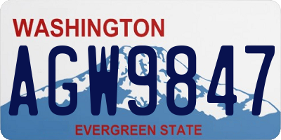 WA license plate AGW9847