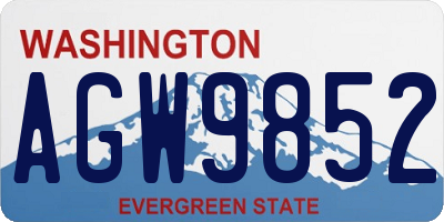 WA license plate AGW9852
