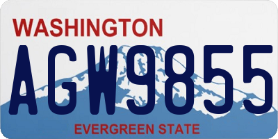 WA license plate AGW9855