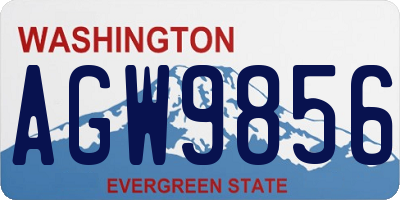 WA license plate AGW9856