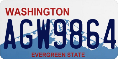 WA license plate AGW9864
