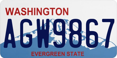 WA license plate AGW9867