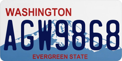 WA license plate AGW9868