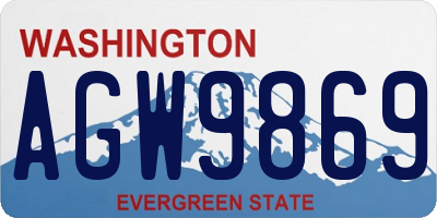 WA license plate AGW9869