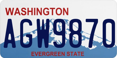 WA license plate AGW9870