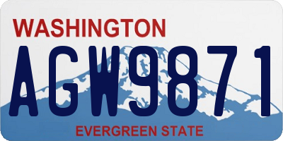 WA license plate AGW9871