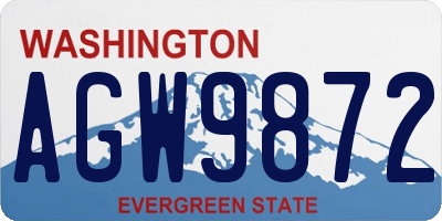 WA license plate AGW9872