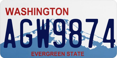 WA license plate AGW9874