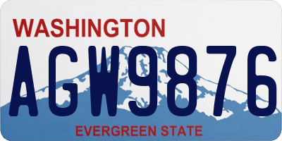 WA license plate AGW9876