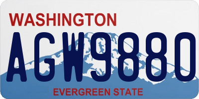 WA license plate AGW9880