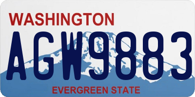 WA license plate AGW9883