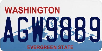 WA license plate AGW9889