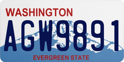 WA license plate AGW9891