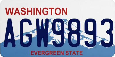 WA license plate AGW9893