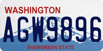WA license plate AGW9896