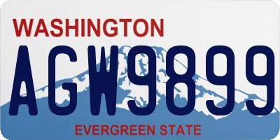 WA license plate AGW9899
