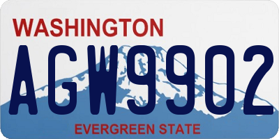 WA license plate AGW9902