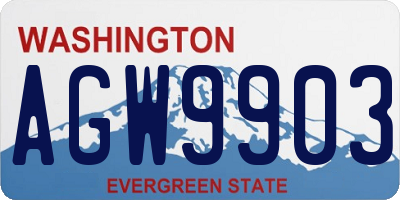 WA license plate AGW9903