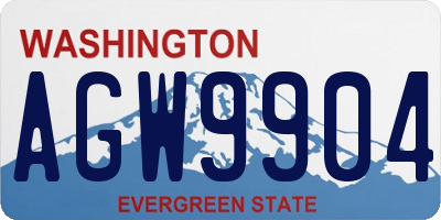 WA license plate AGW9904