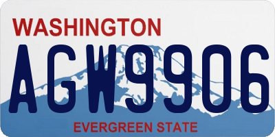 WA license plate AGW9906