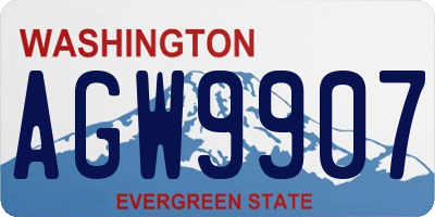WA license plate AGW9907