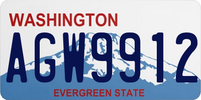 WA license plate AGW9912