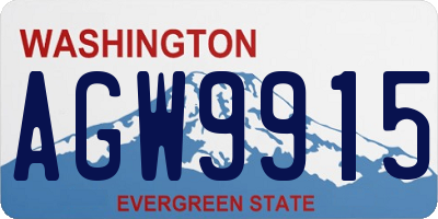 WA license plate AGW9915
