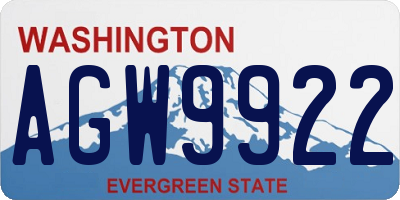 WA license plate AGW9922