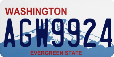 WA license plate AGW9924