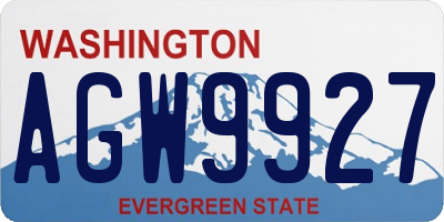 WA license plate AGW9927