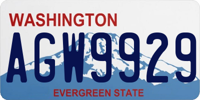 WA license plate AGW9929