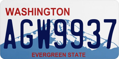 WA license plate AGW9937