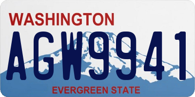 WA license plate AGW9941