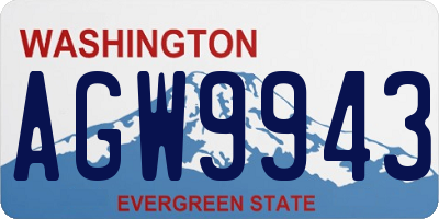 WA license plate AGW9943