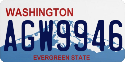 WA license plate AGW9946