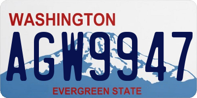 WA license plate AGW9947