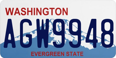 WA license plate AGW9948