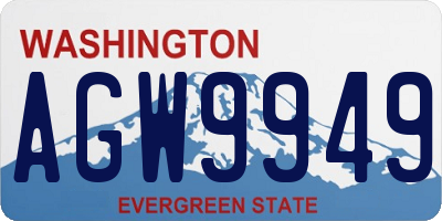 WA license plate AGW9949