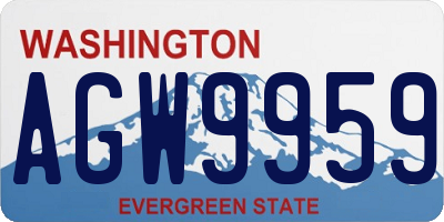 WA license plate AGW9959