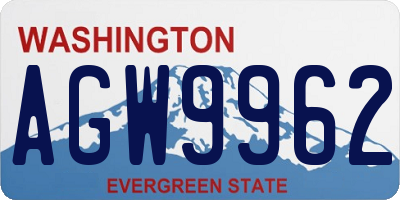 WA license plate AGW9962