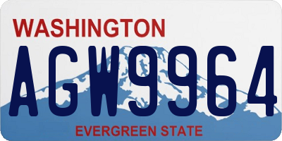 WA license plate AGW9964