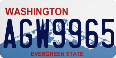 WA license plate AGW9965