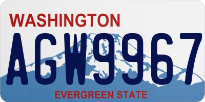 WA license plate AGW9967