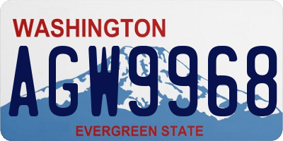 WA license plate AGW9968